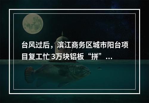 台风过后，滨江商务区城市阳台项目复工忙 3万块铝板“拼”出双曲面幕墙扮靓瓯江畔