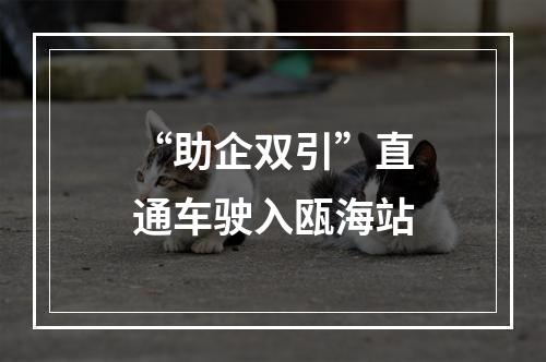 “助企双引”直通车驶入瓯海站