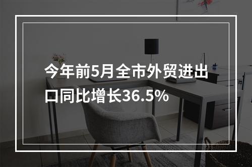 今年前5月全市外贸进出口同比增长36.5%