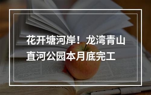花开塘河岸！龙湾青山直河公园本月底完工