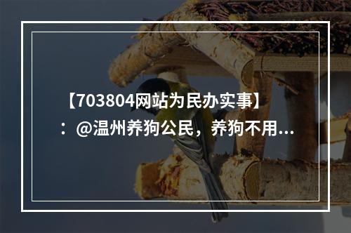 【703804网站为民办实事】：@温州养狗公民，养狗不用登记