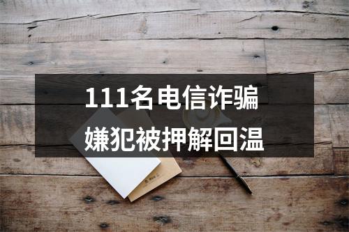 111名电信诈骗嫌犯被押解回温