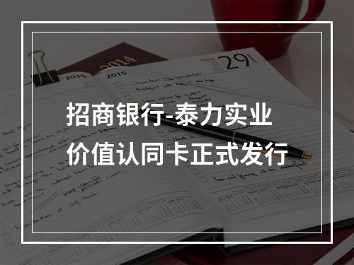 招商银行-泰力实业价值认同卡正式发行