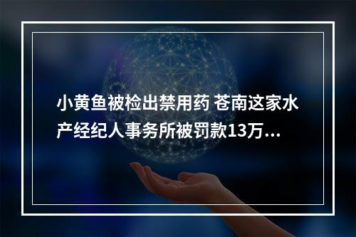 小黄鱼被检出禁用药 苍南这家水产经纪人事务所被罚款13万元