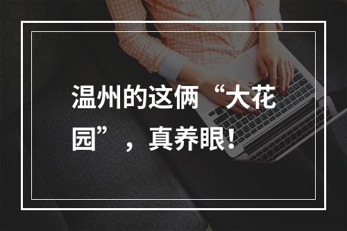 温州的这俩“大花园”，真养眼！
