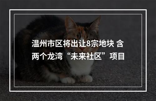 温州市区将出让8宗地块 含两个龙湾“未来社区”项目