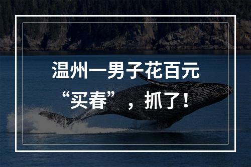 温州一男子花百元“买春”，抓了！