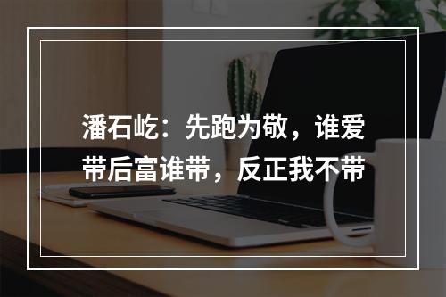 潘石屹：先跑为敬，谁爱带后富谁带，反正我不带