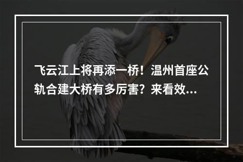 飞云江上将再添一桥！温州首座公轨合建大桥有多厉害？来看效果图