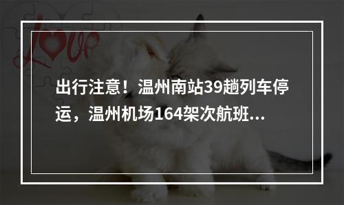 出行注意！温州南站39趟列车停运，温州机场164架次航班取消