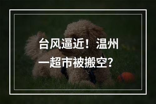 台风逼近！温州一超市被搬空？