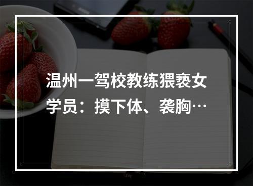 温州一驾校教练猥亵女学员：摸下体、袭胸…