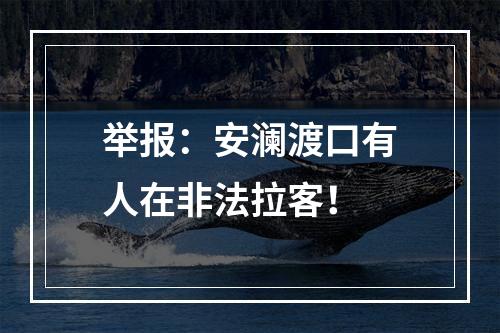 举报：安澜渡口有人在非法拉客！