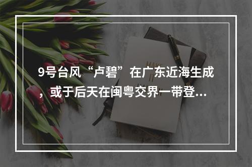 9号台风“卢碧”在广东近海生成，或于后天在闽粤交界一带登陆