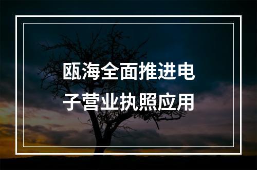 瓯海全面推进电子营业执照应用