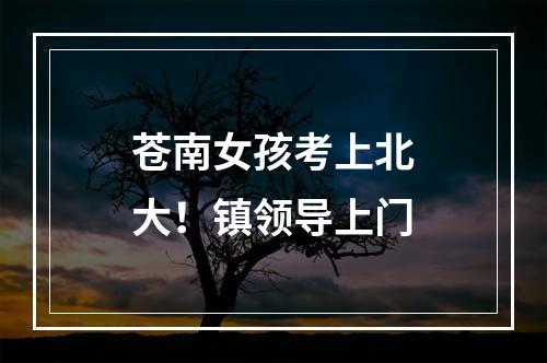 苍南女孩考上北大！镇领导上门