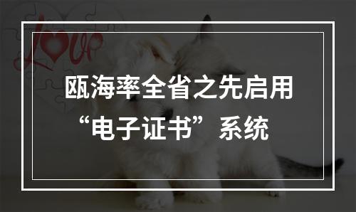 瓯海率全省之先启用“电子证书”系统