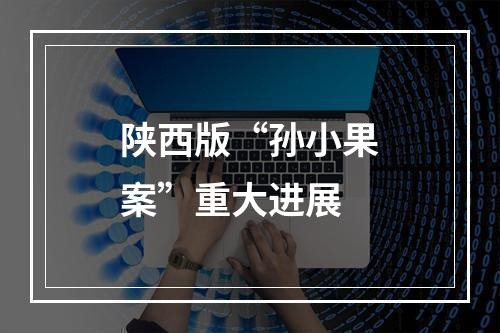 陕西版“孙小果案”重大进展
