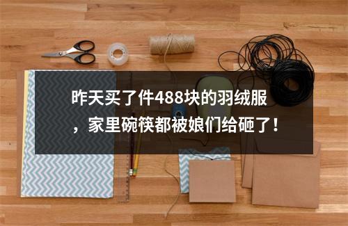 昨天买了件488块的羽绒服，家里碗筷都被娘们给砸了！