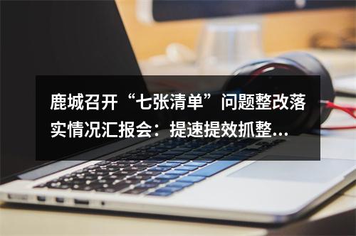 鹿城召开“七张清单”问题整改落实情况汇报会：提速提效抓整改！