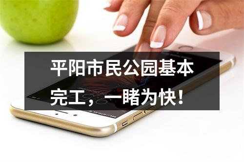 平阳市民公园基本完工，一睹为快！