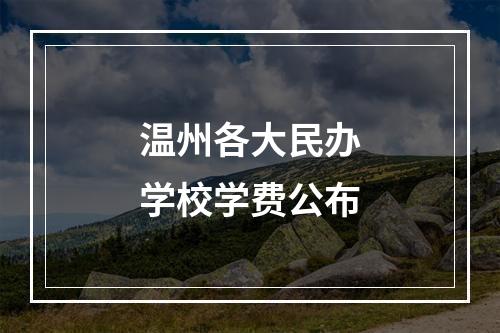温州各大民办学校学费公布