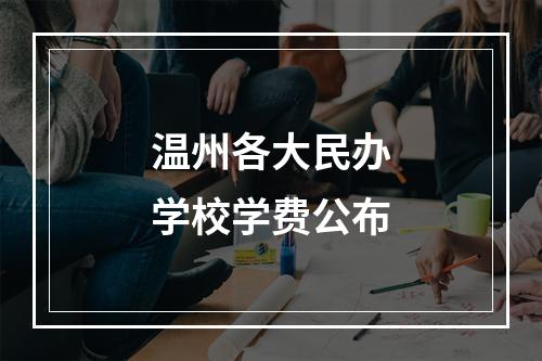 温州各大民办学校学费公布