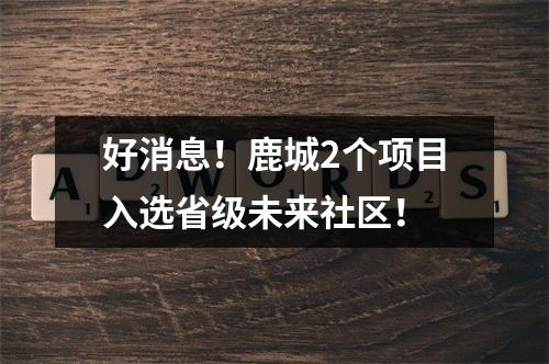 好消息！鹿城2个项目入选省级未来社区！