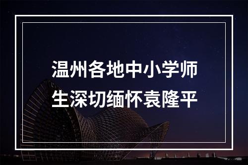温州各地中小学师生深切缅怀袁隆平