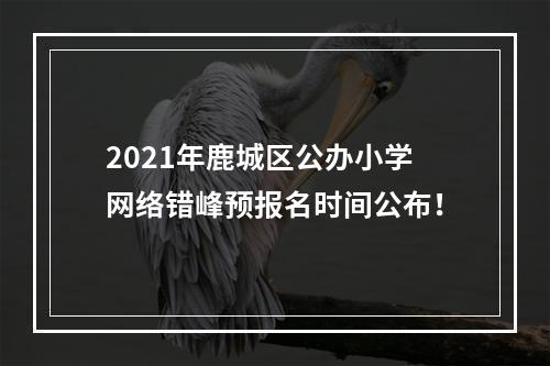 2021年鹿城区公办小学网络错峰预报名时间公布！