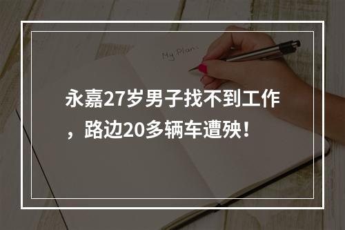 永嘉27岁男子找不到工作，路边20多辆车遭殃！