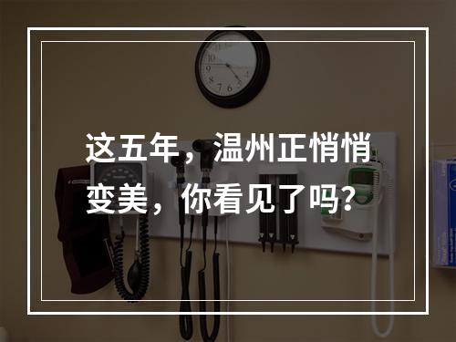 这五年，温州正悄悄变美，你看见了吗？