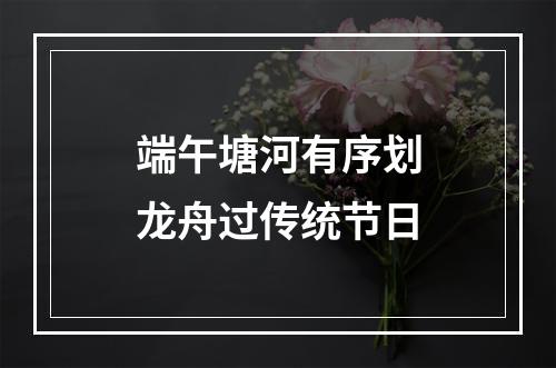 端午塘河有序划龙舟过传统节日