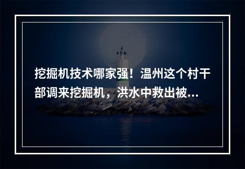 挖掘机技术哪家强！温州这个村干部调来挖掘机，洪水中救出被困的四人