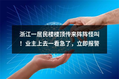 浙江一居民楼楼顶传来阵阵怪叫！业主上去一看急了，立即报警