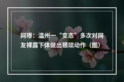 网曝：温州一“变态”多次对网友裸露下体做出猥琐动作（图）