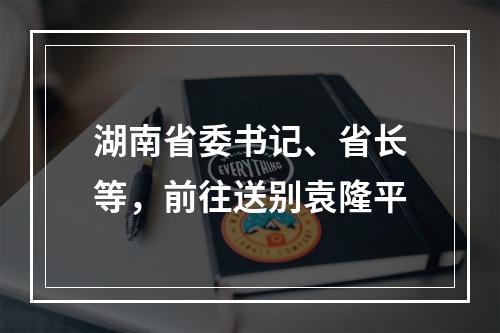 湖南省委书记、省长等，前往送别袁隆平