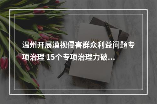 温州开展漠视侵害群众利益问题专项治理 15个专项治理力破群众急难愁盼