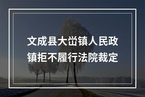 文成县大峃镇人民政镇拒不履行法院裁定