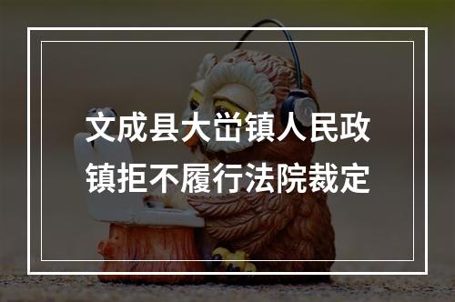 文成县大峃镇人民政镇拒不履行法院裁定