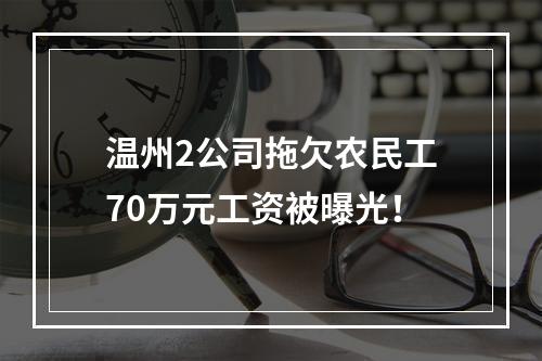 温州2公司拖欠农民工70万元工资被曝光！