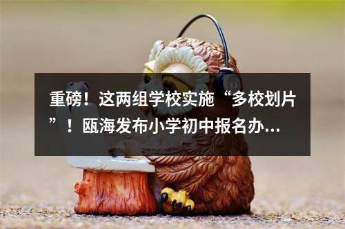 重磅！这两组学校实施“多校划片”！瓯海发布小学初中报名办法