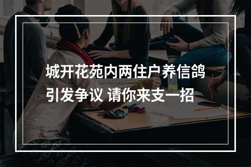 城开花苑内两住户养信鸽引发争议 请你来支一招