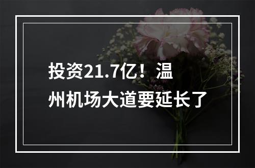 投资21.7亿！温州机场大道要延长了