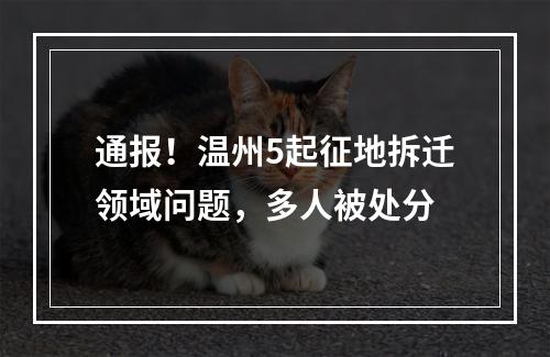 通报！温州5起征地拆迁领域问题，多人被处分
