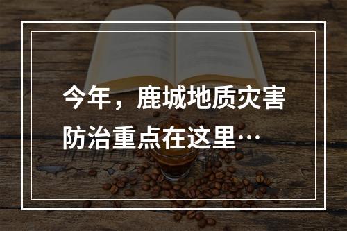 今年，鹿城地质灾害防治重点在这里…