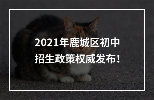 2021年鹿城区初中招生政策权威发布！