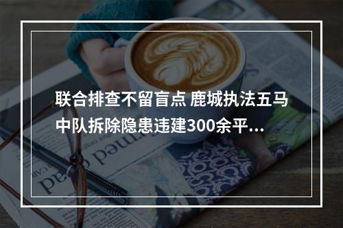 联合排查不留盲点 鹿城执法五马中队拆除隐患违建300余平方米