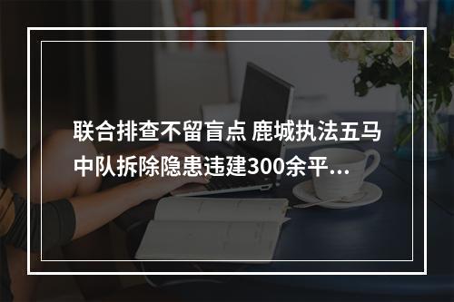 联合排查不留盲点 鹿城执法五马中队拆除隐患违建300余平方米