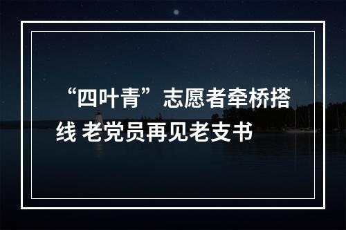 “四叶青”志愿者牵桥搭线 老党员再见老支书